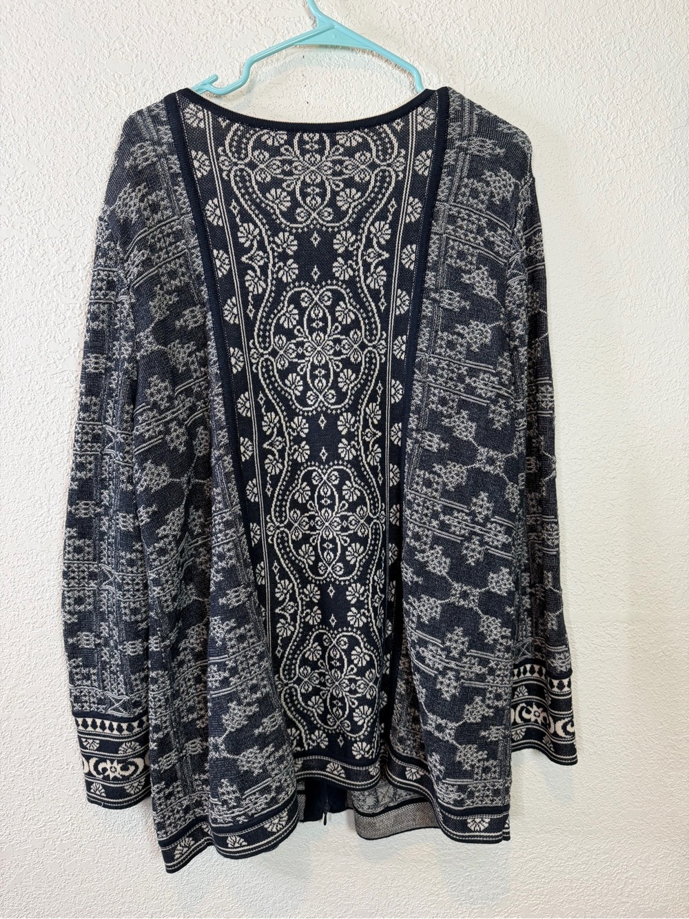 Peruvian Connection Women's Gray Patterned Teddy Jacket xl - Picture 7 of 13